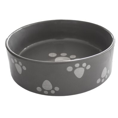 Keramična posoda za pse Tlapka siva, 15 x 5 cm