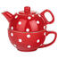 Banquet Ceainic cu ceaşcă Buline, roşu