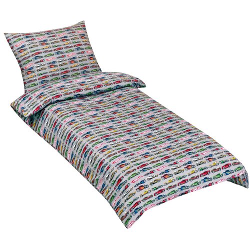 Bellatex Lenjerie de pat din bumbac pentru copii Junior Formula gri, 140 x 200 cm, 70 x 90 cm