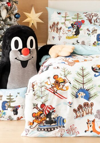 Matějovský Baumwollbettwäsche Deluxe Maulwurf und Winter, 140 x 200 cm, 70 x 90 cm
