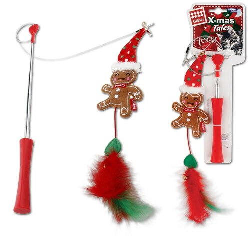 GiGwi art. 7332 Undiță de Crăciun cu pene,telescopică