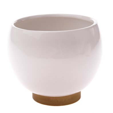 Ghiveci ceramic Ball alb, 13,5 x 11,5 cm