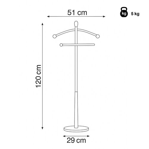 Servitor mut 82646 BK, metal, negru