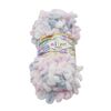 Пряжа PUFFY color білий, сірий, світло-рожевий, 100 г / 9 м