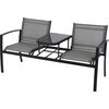 Gartenbank mit Tisch Arborea Grau, 145 x59 x 74 cm
