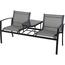 Gartenbank mit Tisch Arborea Grau, 145 x59 x 74 cm