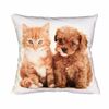 Kopfkissenbezug Katze und Welpe, 40 x 40 cm