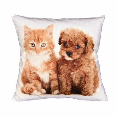 Kopfkissenbezug Katze und Welpe, 40 x 40 cm