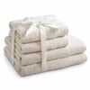 AmeliaHome Handtuch- und Badetuch-Set Amari ecru, 2 Stück 50 x 100 cm, 2 Stück 70 x 140 cm