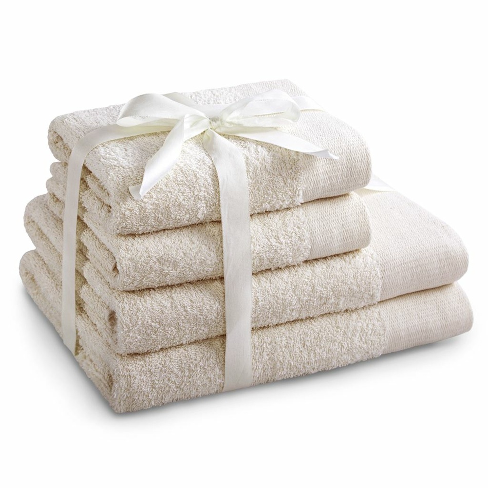 AmeliaHome Sada ručníků a osušek Amari ecru, 2 ks 50 x 100 cm, 2 ks 70 x 140 cm