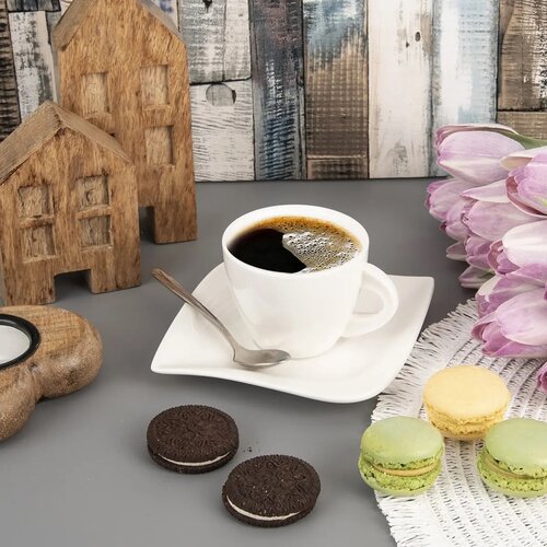 Orion Set porcelanastih podstavkov Mona Musica,13,7 x 13,7 cm, 6 kos