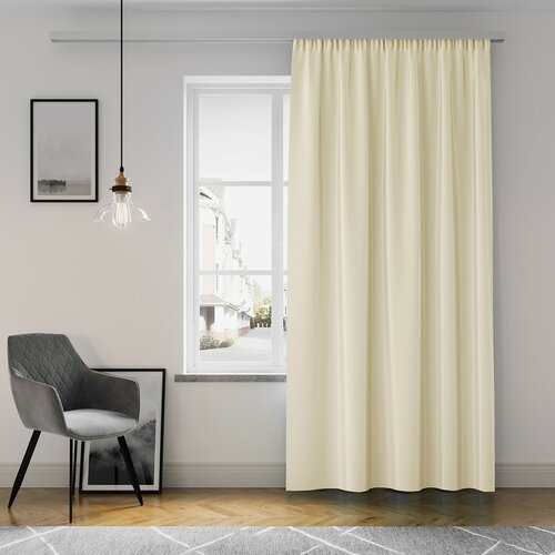 Restilo Oxford Pleat függöny, krémszínű, 140 x 250 cm