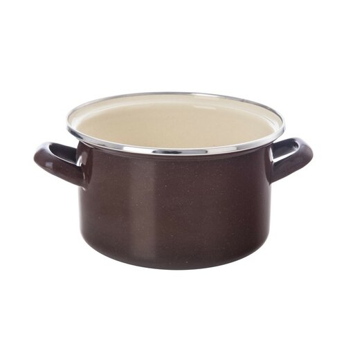Orion Emaliowany garnek z rantem Brown, 2 l