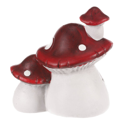 Dekoracja jesienna LED Świecący domek z grzybkami, 14 x 10 x 15 cm, ceramika