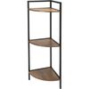 Eckregal aus Metall mit 3 MDF-Regalböden, 23,5 x 23,5 x 76 cm