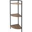 Eckregal aus Metall mit 3 MDF-Regalböden, 23,5 x 23,5 x 76 cm