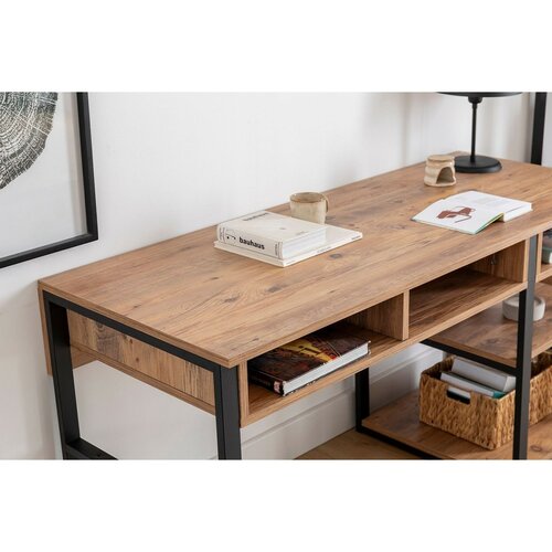 Pracovný stôl Emro Walnut and Black