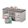 Kesper 17729 Bank mit 6 Boxen, weiß/grau/mint, 38 x 68 x 29,5 cm