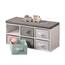 Kesper 17729 Bank mit 6 Boxen, weiß/grau/mint, 38 x 68 x 29,5 cm