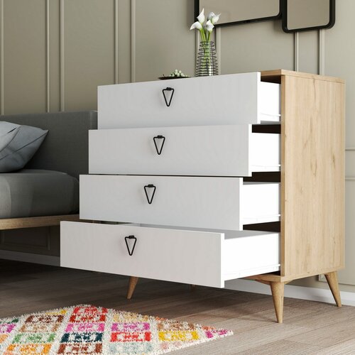 Comodă Versa White and Oak