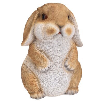 Dekoracja z żywicy królik siedzący Bunn brązowy, 15 cm