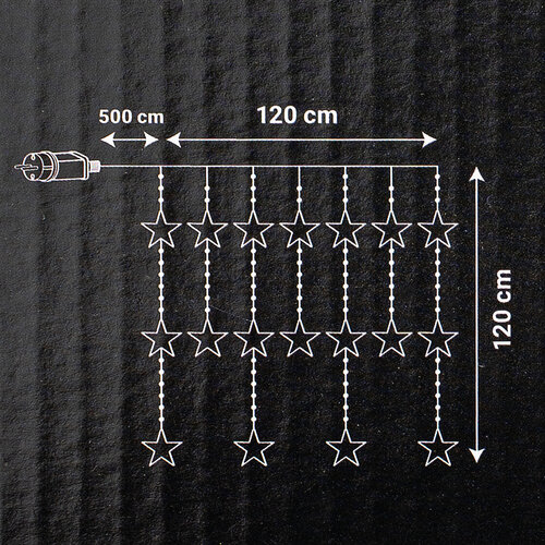 Ghirlandă luminoasă pentru exterior Stars, 120x120 cm LED, alb rece, temporizator, 8 funcții