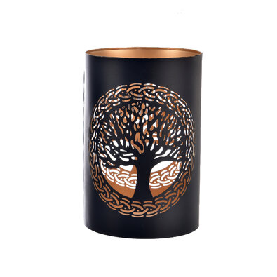 InDecor Fém gyertyatartó Tree fekete, 13 x 13 x 22cm