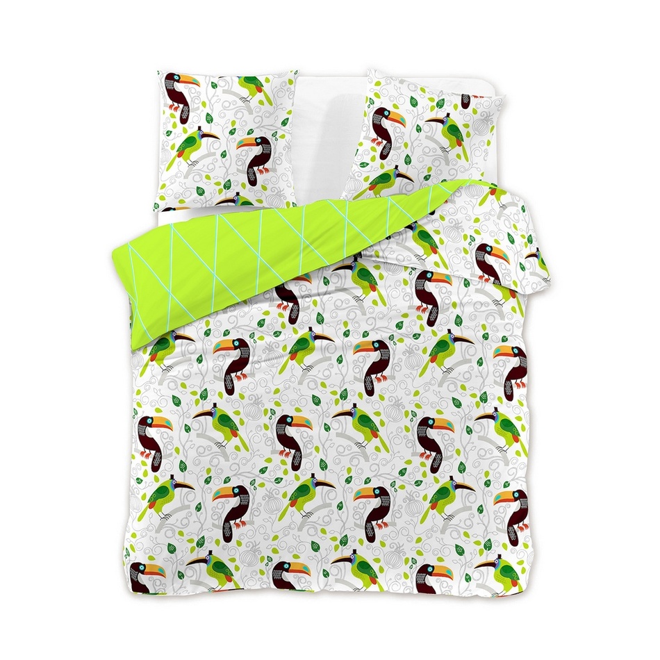 DecoKing Saténové obliečky Toucan, 160 x 200 cm, 2 ks 70 x 80 cm, 160 x 200 cm, 2 ks 70 x 80 cm