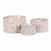 Set de capace pentru oale din rattan Levai 3 buc ,alb