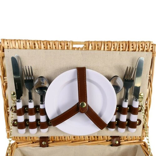 Arôme Coș de picnic pentru 4 persoane Natur, 40 x28 x 20 cm