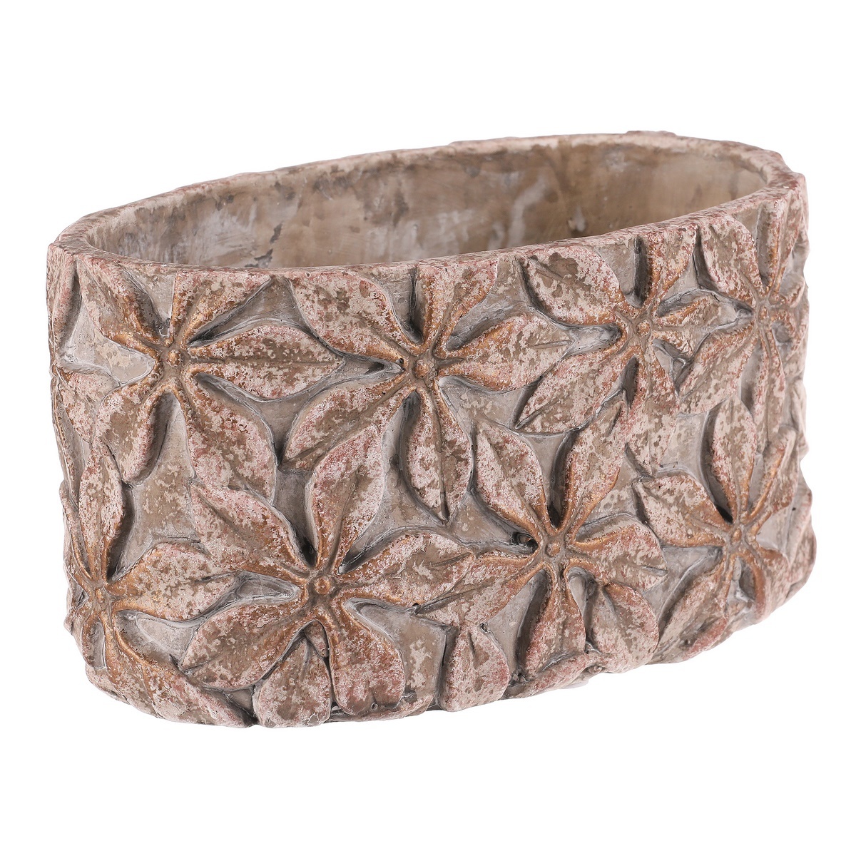 Betonowa doniczka Flower, owalna, 13 x 21 x 12 cm, 21 cm