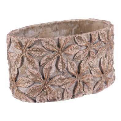 Betonový obal na květináč Flower, ovál, 13 x 21 x 12 cm