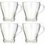 EH Set of 4 Clear Glass Mugs, 300 ml