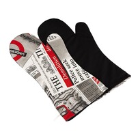 Mănuși pentru grătar Bellatex Ziar roșu/negru , 22x 46 cm, 2 buc.