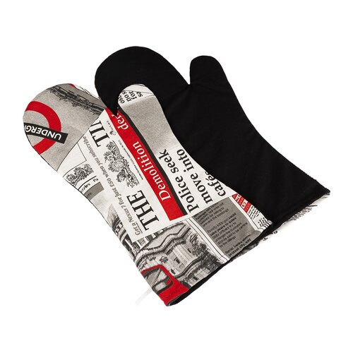 Bellatex Mănuși pentru grătar Ziar roșu/negru , 22x 46 cm, 2 buc.