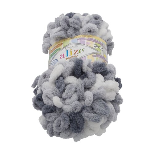 PUFFY color fonal fehér, szürke, 100 g / 9 m akciós termékkép 1