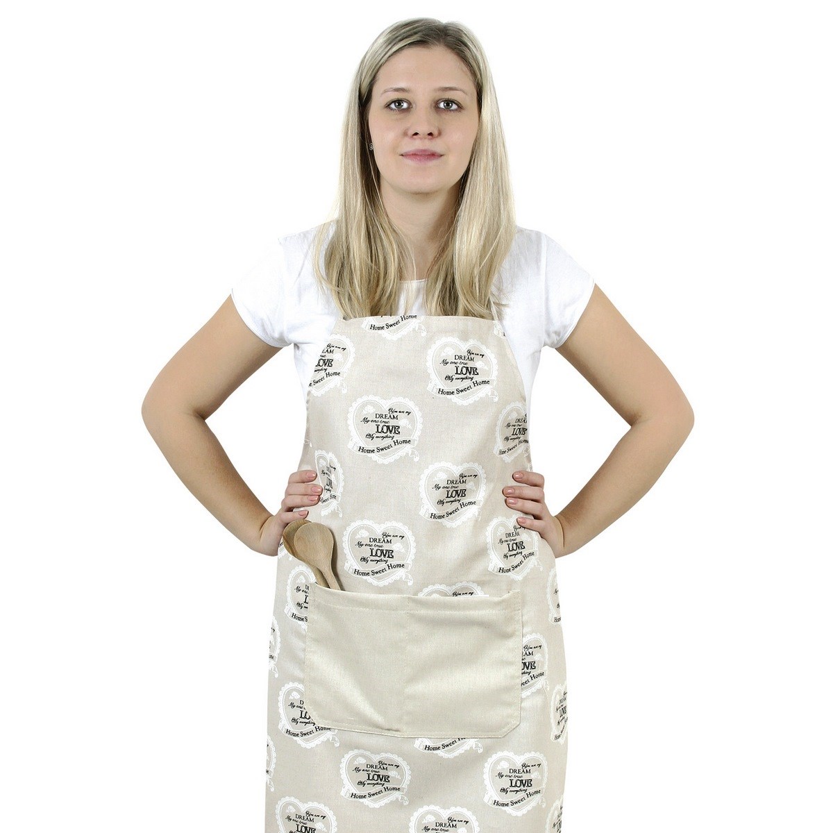 BELLATEX Zástěra IVO 67x84cm 7750/280 srdce s krajkou