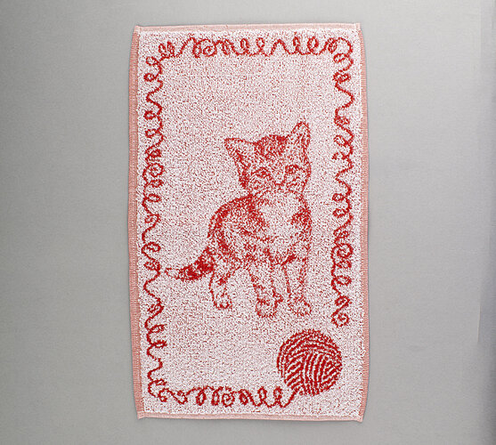 Dětský froté ručník Koťátko, červený, 50 x 30 cm