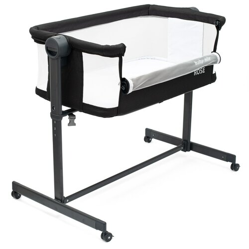 Baby Mix Łóżeczko dostawkowe Rose czarny, 84 x 80 x 52 cm