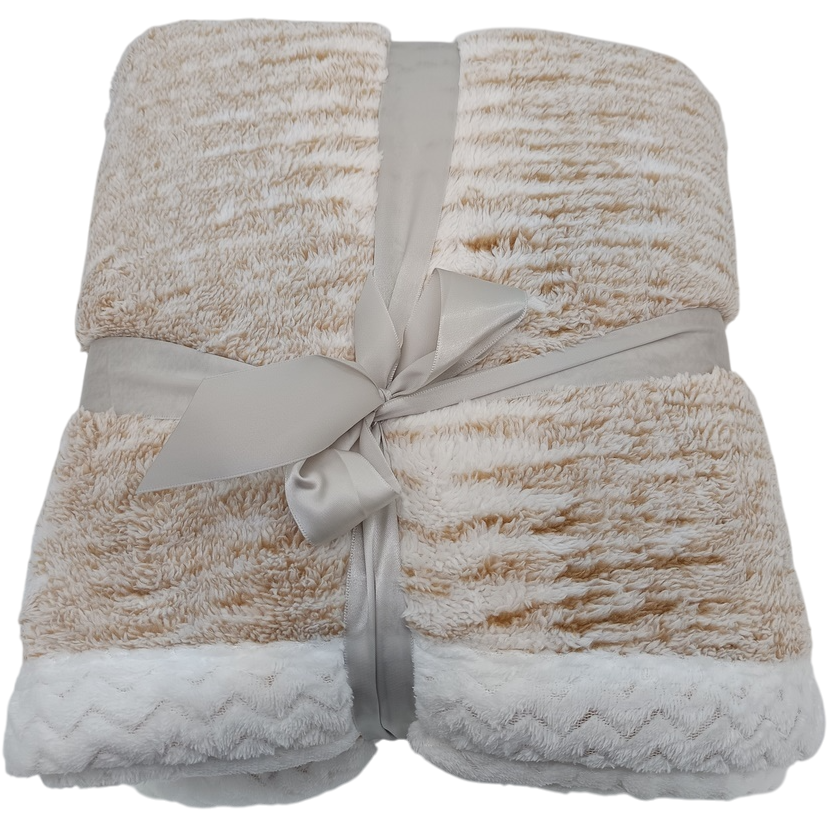 Baránková deka Mramor béžová, 150 x 200 cm