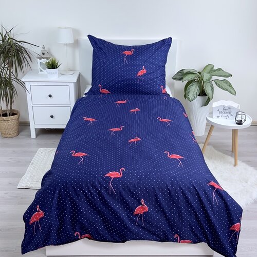 Pościel z mikrowłókna Flamingi, 140 x 200 cm, 70 x 90 cm