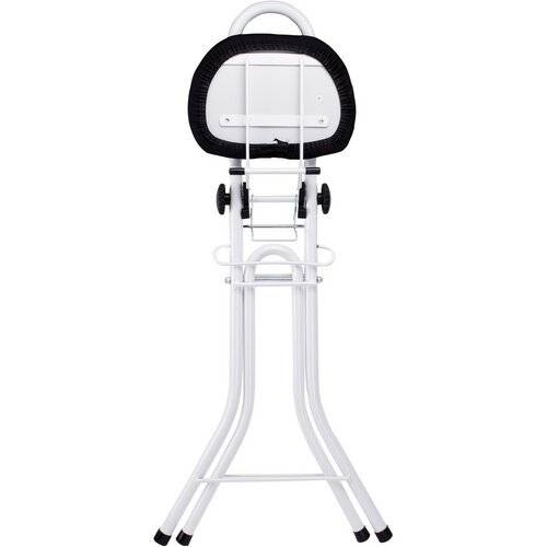MSV Skladacia stolička na žehlenie nastaviteľná 43 x 62 x 97 cm, biela