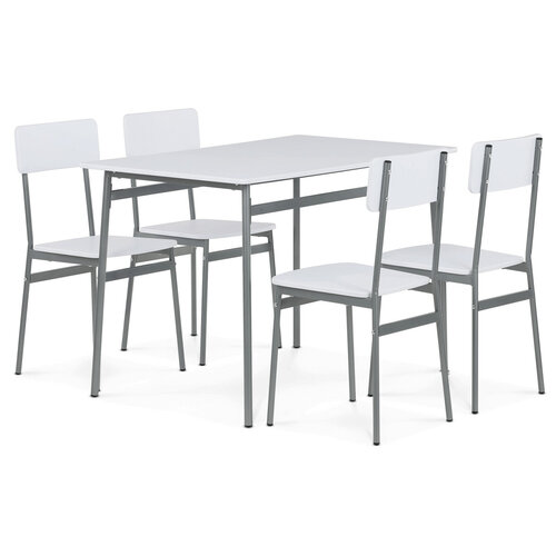 Jídelní set pro 4 osoby CORE White, šedá konstrukce