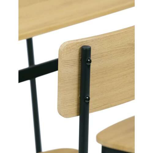 Esszimmergarnitur Industrial mit 4 Stühlen, 110 x 70 x 76 cm, Wildeiche