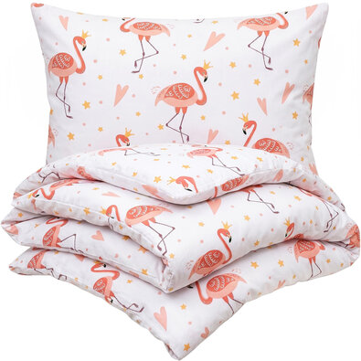 Lenjerie de bumbac pentru pătuț Flamingo, 100 x 135 cm, 40 x 60 cm