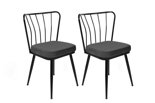 Sada jídelních židlí Yildiz Anthracite and Black, 2 ks