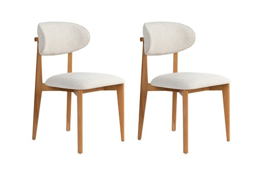 Set de scaune de sufragerie Lionte White and DarkOak, 2 buc.