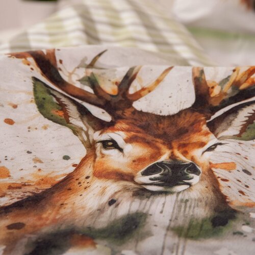 Herding Flanell-Bettwäsche Hirsch, 135 x 200 cm, 80 x 80 cm