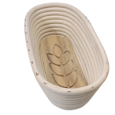 Coșuleț Home Elements oval cu bază din lemn Spic26 x 13 x 9 cm