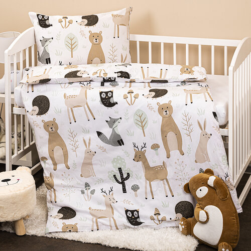 Lenjerie de pat din bumbac pentru copii 4Home Nordic Friends, 100 x 135 cm, 40 x 60  cm